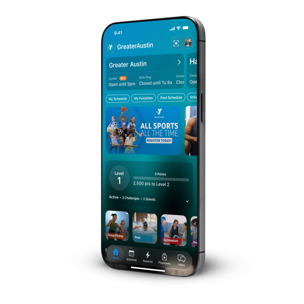 A mock-up image of a fitness app as it appears on a smart phone.